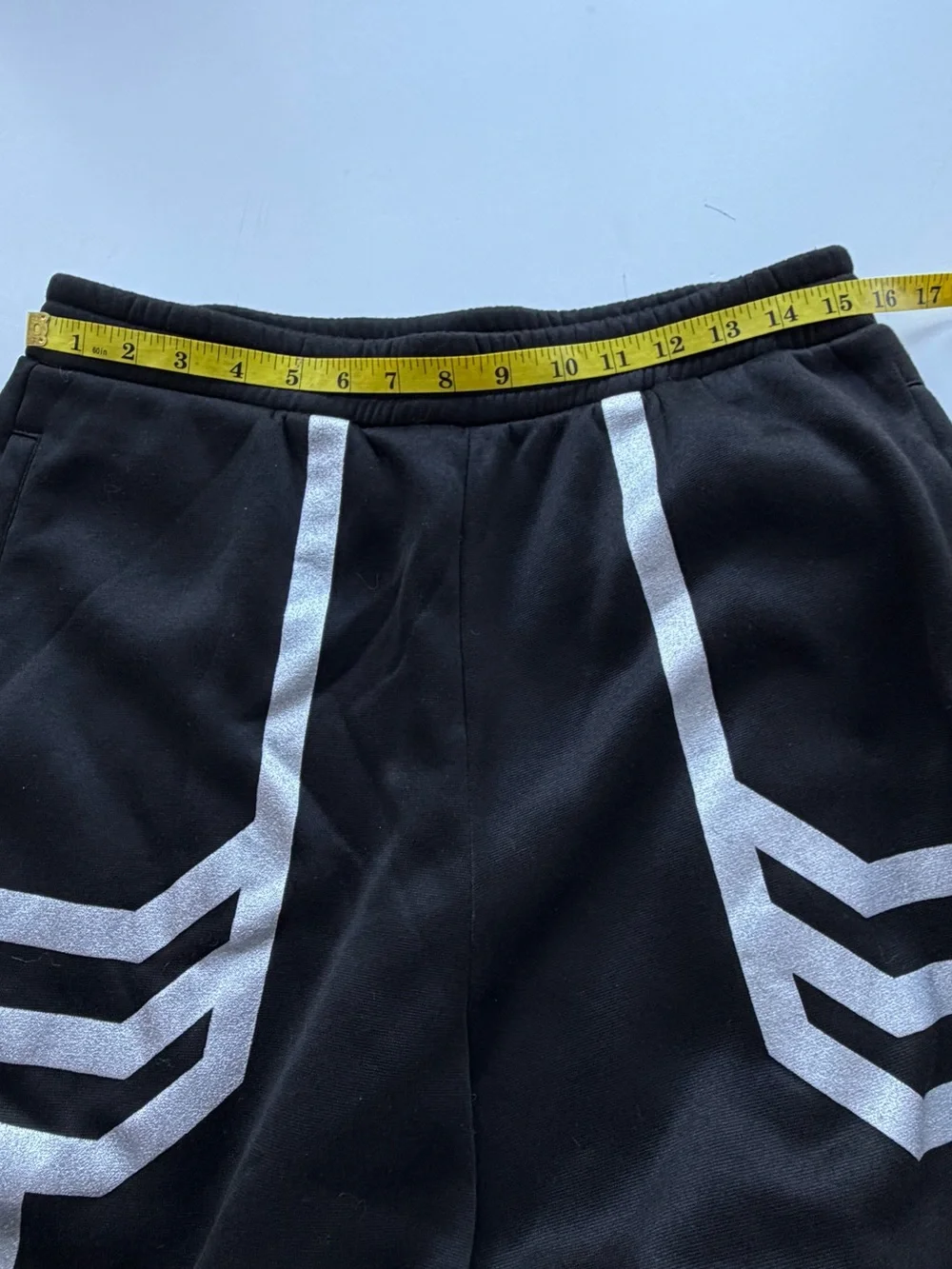 Y2K Black Wide-Leg Sweatpants Graphic Stripe Detail Mens Size XL